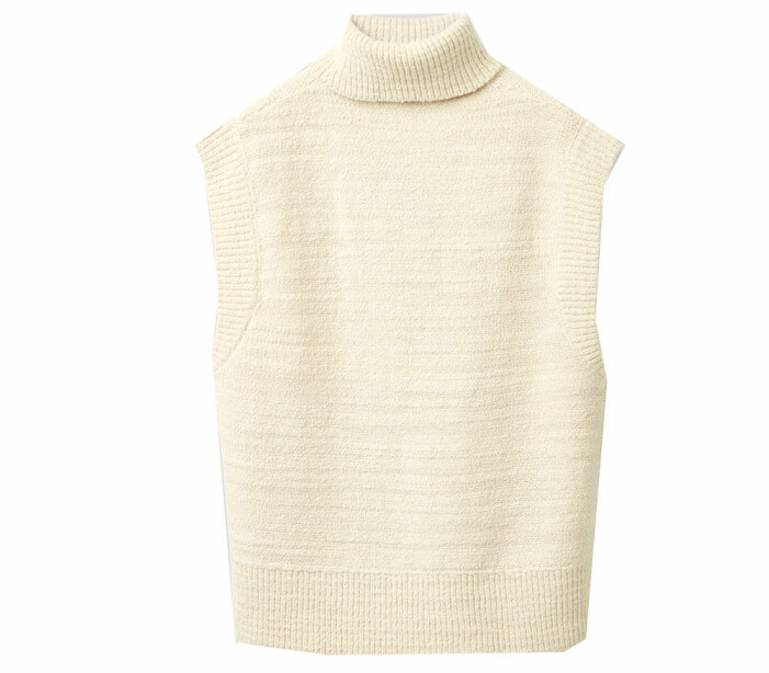 vit stickad polo cos