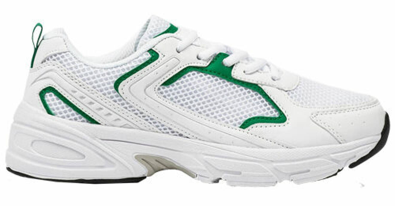 Vita och gröna sneakers med mesh från Duffy