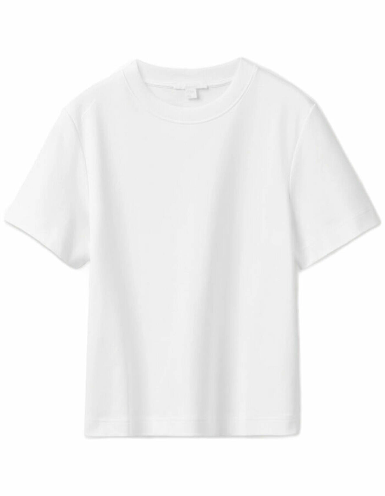 vit t-shirt med rund hals för dam från cos