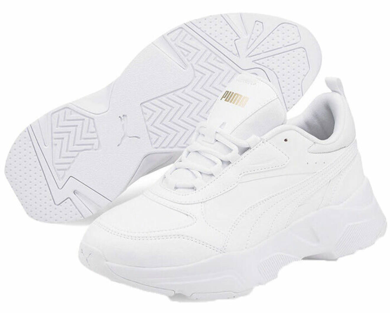 vita sportiga skor med hög sula för dam från puma