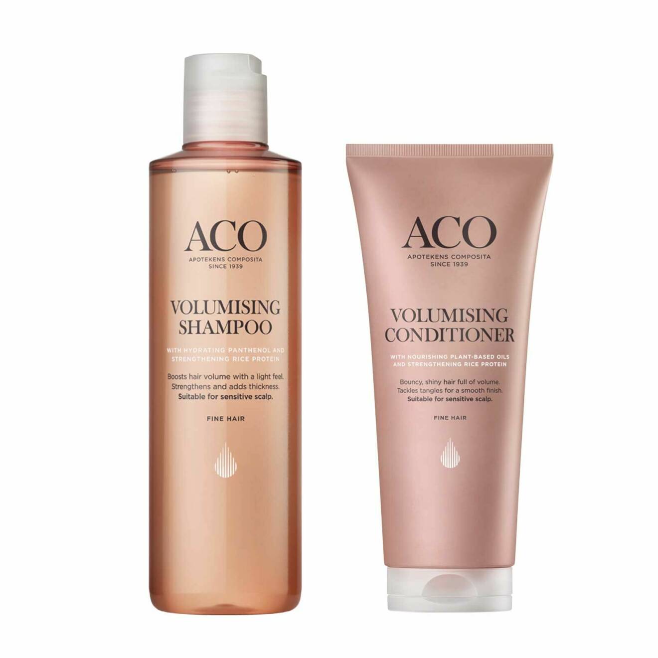 Volumizing shampoo och conditioner från Aco.