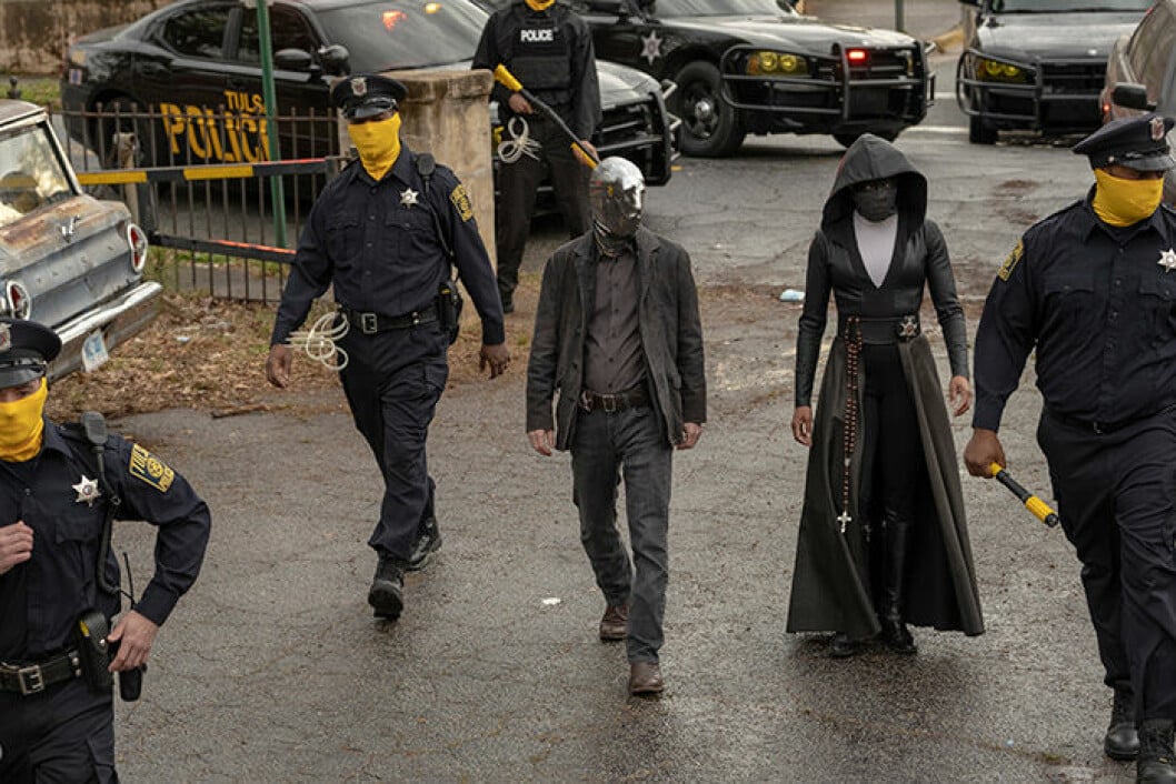 Tv-serien <em>Watchmen</em> kan du se på HBO. En bild från tv-serien Watchmen, som du kan se på HBO.