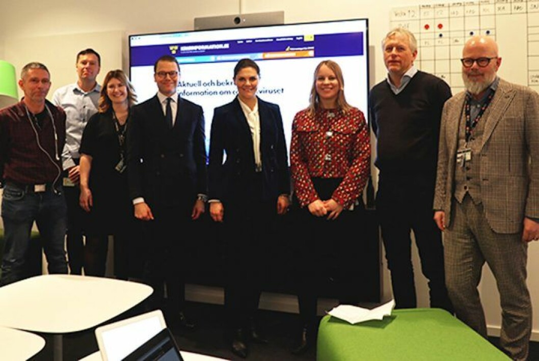 Kronprinsessparet med redaktionen för kriskommunikation.se.