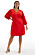 Röd sammetsklänning med v-ringning från XLNT/Kappahl