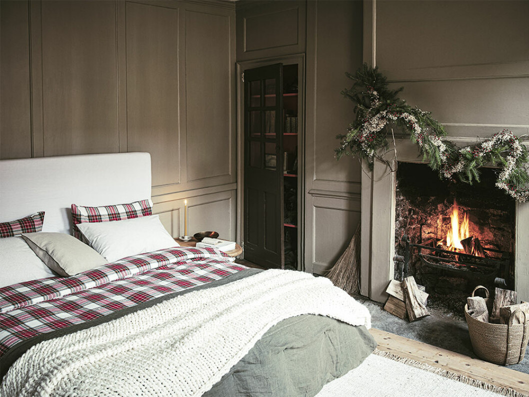 Flanellrutiga lakan till jul hos Zara Home