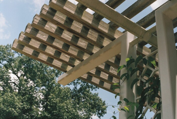 Enastående pergola i ljust trä. Foto: @zeta_ray/Unsplash.com Pergola i ljust trä